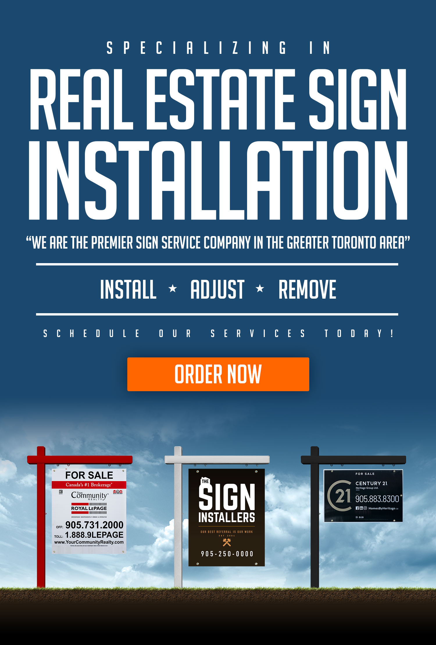 Specializing in Real Estate Sign Installation. We are the premier sign service company in the greater Toronto area.
